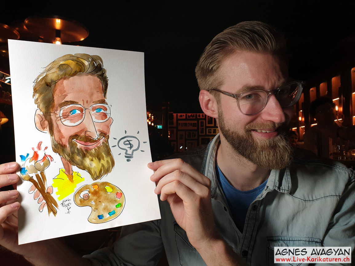 Employee with a personal watercolor