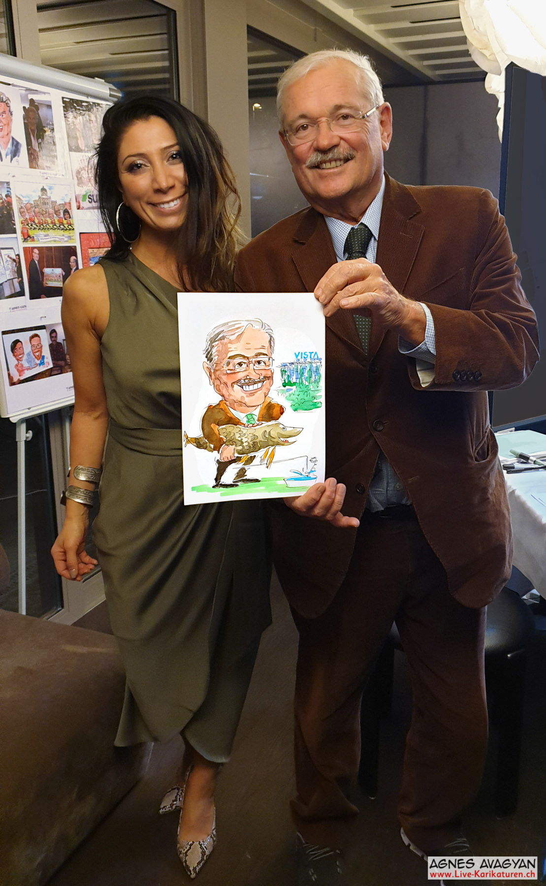 Agnes with a finished live portrait