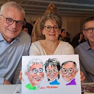 Three people with a team watercolor
