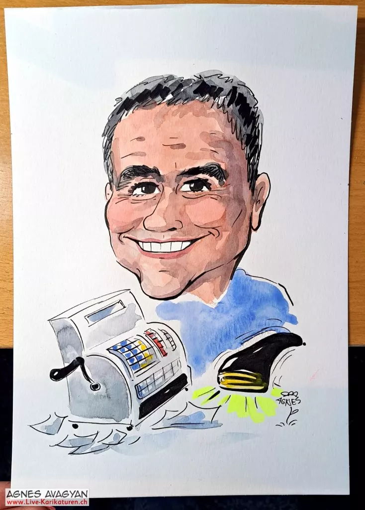 Watercolor portrait with motto