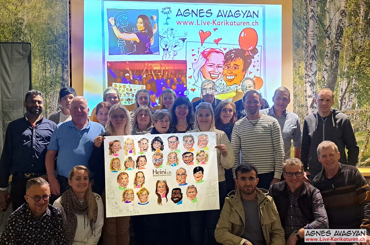 Heini team with a portrait collage