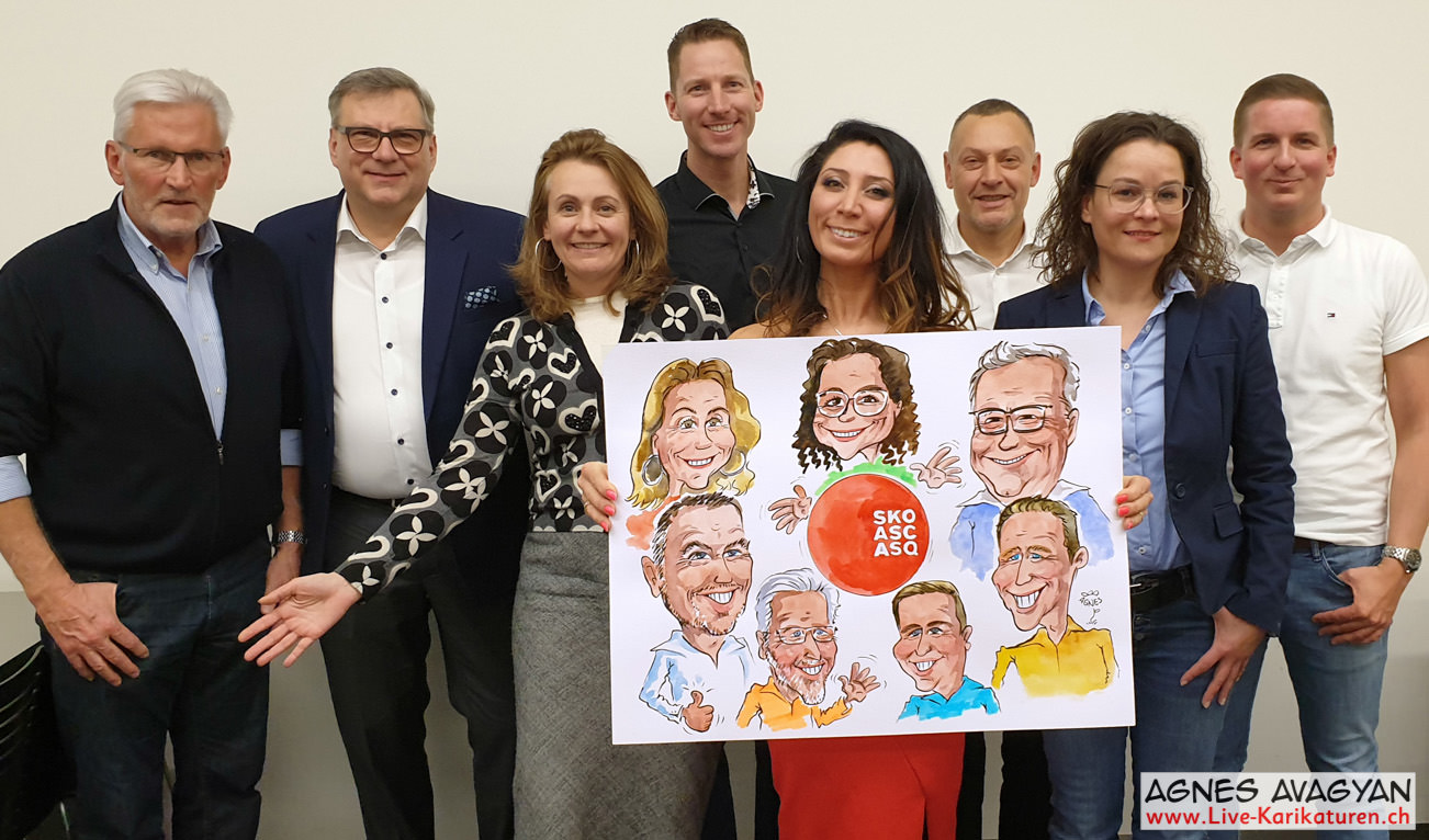 Small team with a group portrait